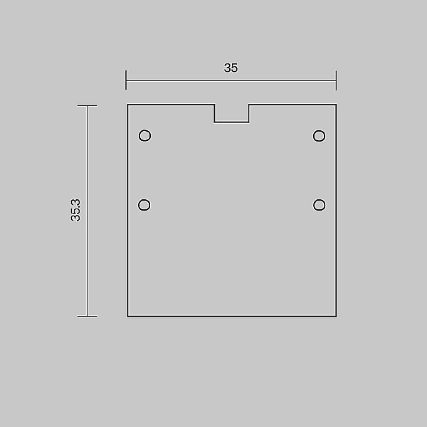 Комплект заглушек (для профиля 59х59) 2 шт., Maytoni Встраиваемый со скрытым фланцем профиль 642058