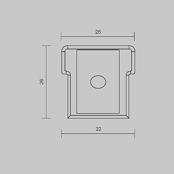 Комплект заглушек (для профиля 26х26) 2 шт., Maytoni Встраиваемый в пол профиль 642060