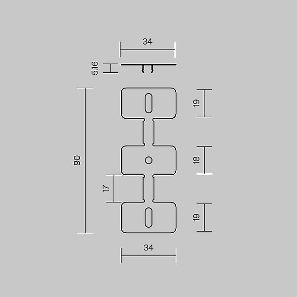 Комплект креплений (для профиля 35×66) 4 шт., Maytoni Накладной-подвесной профиль 642080