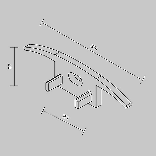 Комплект заглушек (для профиля ALM-3710-B-2M) 2 шт. Maytoni Встраиваемый в пол профиль 642086