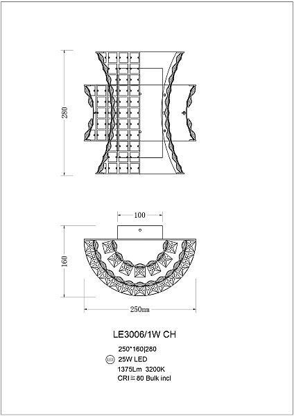 Настенное бра LEON Tendre LE3006/1W CH