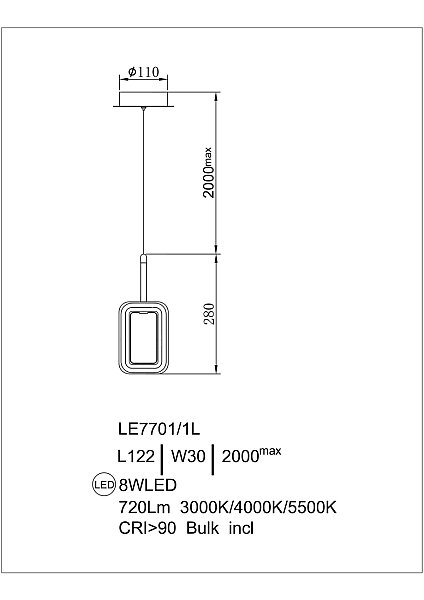 Светильник подвесной LEON Theona LE7701/1L Gold