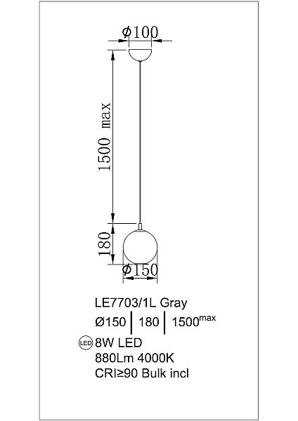 Светильник подвесной LEON Aurore LE7703/1L Chrome