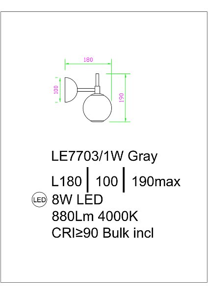 Настенное бра LEON Aurore LE7703/1W Chrome