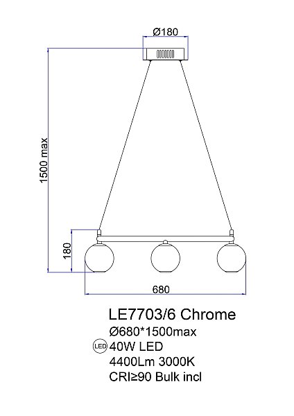 Подвесная люстра LEON Aurore LE7703/6 Chrome
