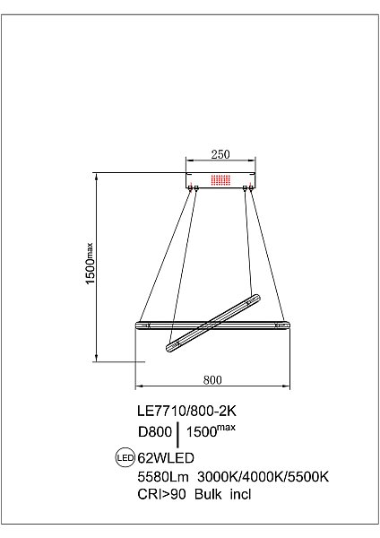 Подвесная люстра LEON Ani LE7710/800-2K Gold