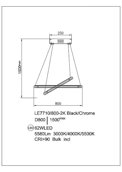 Подвесная люстра LEON Ani LE7710/800-2K Black/Chrome