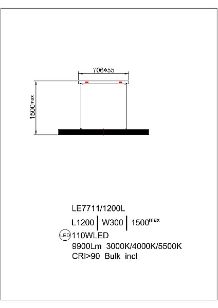 Подвесная люстра LEON Lumiere LE7769/1200L Gold