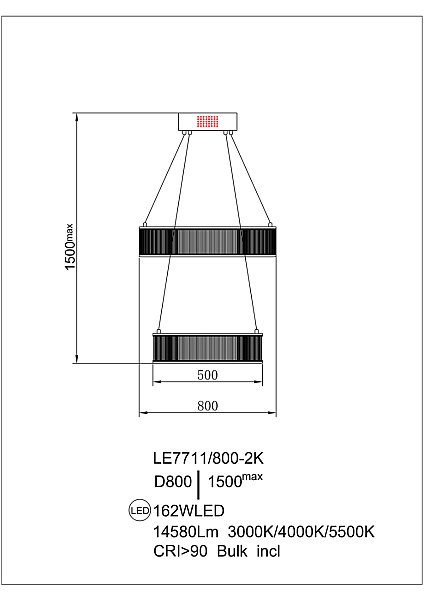 Подвесная люстра LEON Lumiere LE7769/800-2K Gold