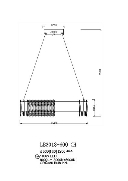 Подвесная люстра LEON Chatelaine LE3013-600 CH