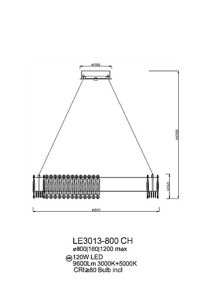Подвесная люстра LEON Chatelaine LE3013-800 CH