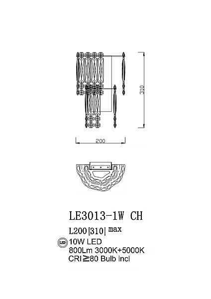 Настенное бра LEON Chatelaine LE3013/1W CH
