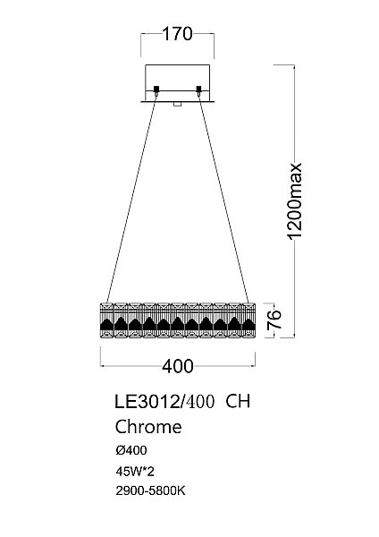 Подвесная люстра LEON Delaina LE3012/400 CH