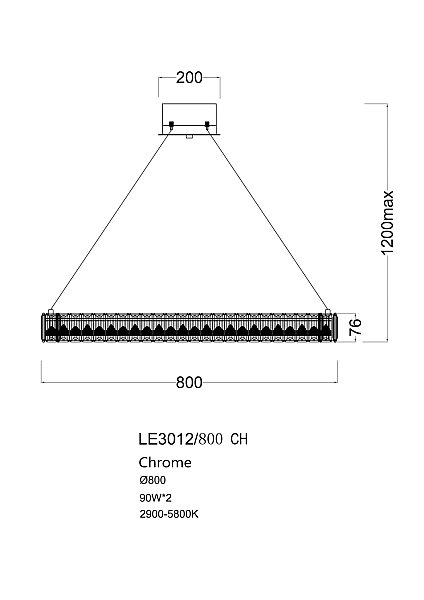 Подвесная люстра LEON Delaina LE3012/800 CH