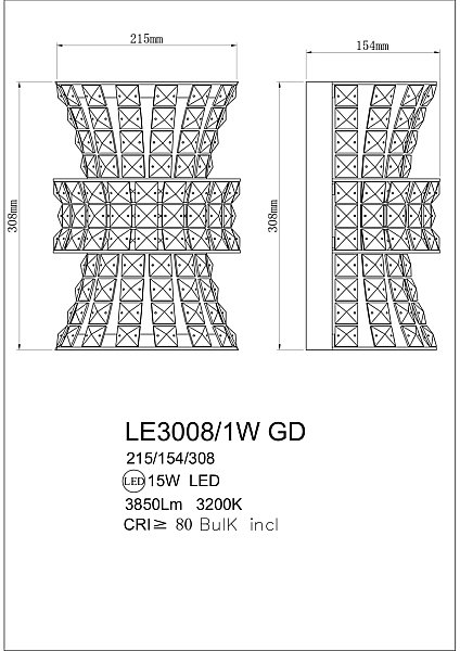 Настенное бра LEON Aurelie LE3008/1W GD