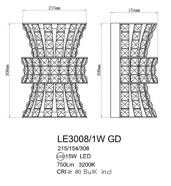 Настенное бра LEON Aurelie LE3008/1W CH