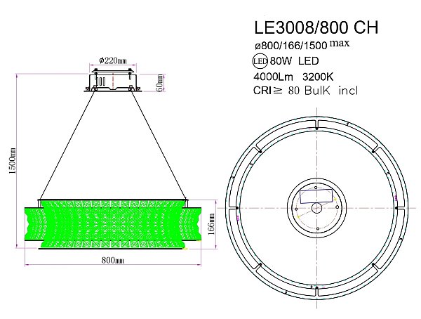 Подвесная люстра LEON Aurelie LE3008/800 CH