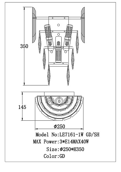 Настенное бра LEON Jacqueline LE7161/1W GD/SH