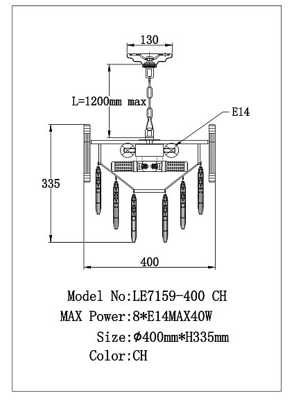 Подвесная люстра LEON Noemi LE7159/400 CH