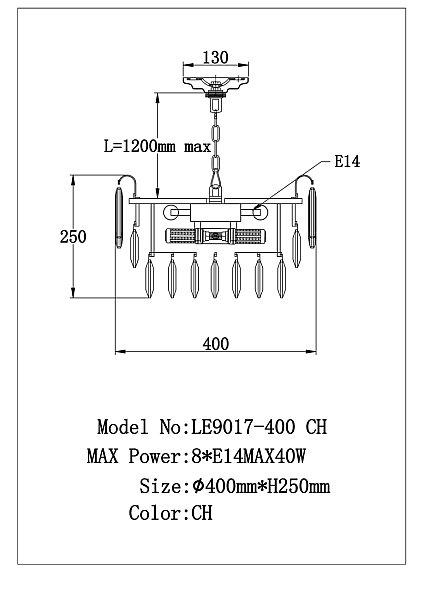 Подвесная люстра LEON Catherine LE9017/400 CH