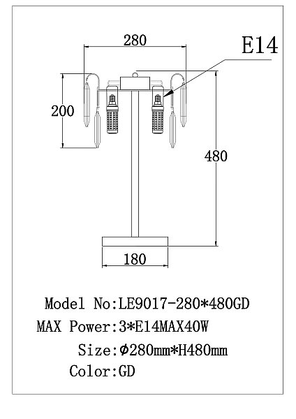 Настольная лампа LEON Catherine LE9017/1T GD