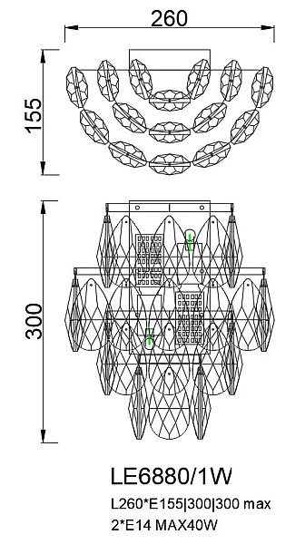 Настенное бра LEON Melanie LE6880/1W GD