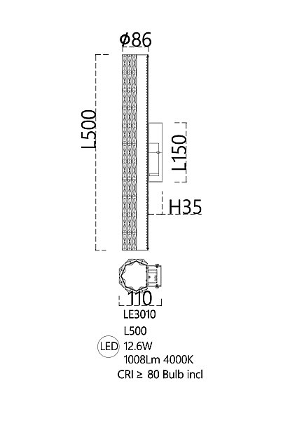 Настенный светильник LEON Celine LE3010/1W GD
