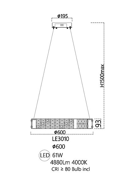 Подвесная люстра LEON Celine LE3010/600 GD
