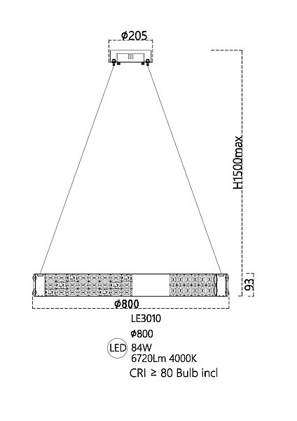 Подвесная люстра LEON Celine LE3010/800 CH