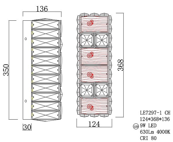 Настенный светильник LEON Cercle LE7297-1 CH