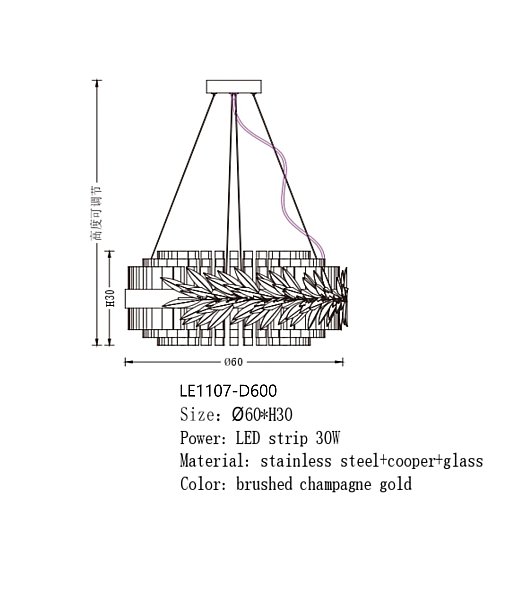 Подвесная люстра LEON Cesar LE1107-D600