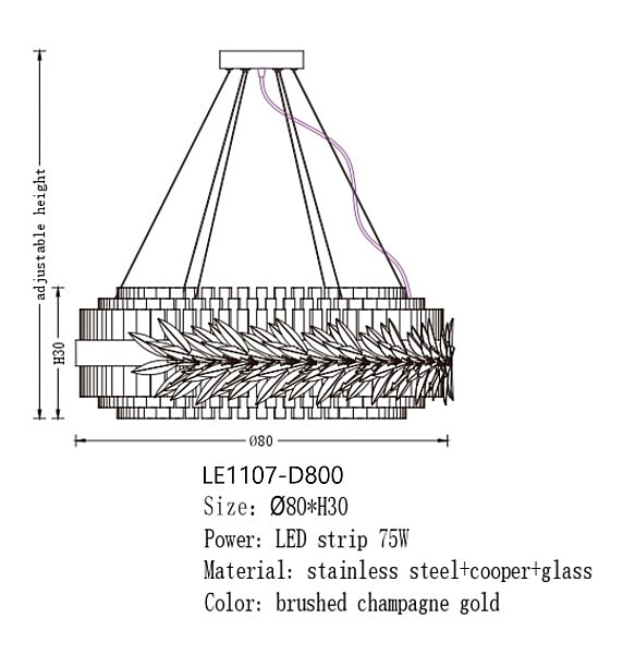 Подвесная люстра LEON Cesar LE1107-D800