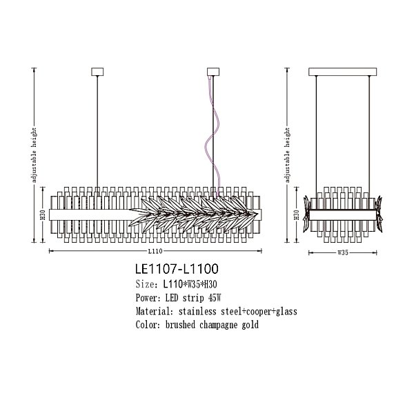 Подвесная люстра LEON Cesar LE1107-L1100