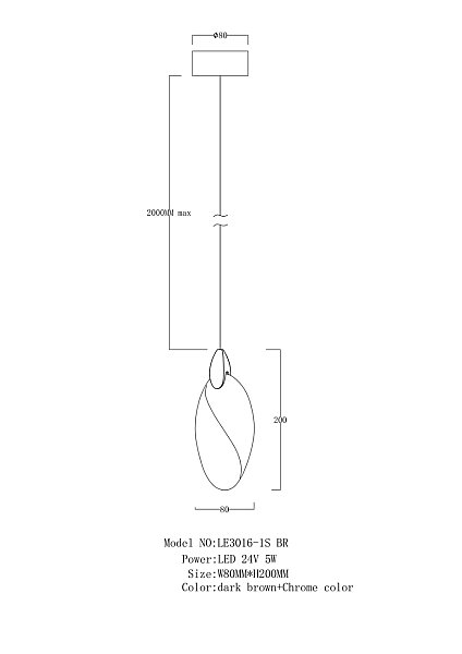 Светильник подвесной LEON Lance LE3016/1S BR