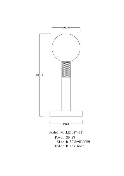 Настольная лампа LEON Glace LE3017/1T