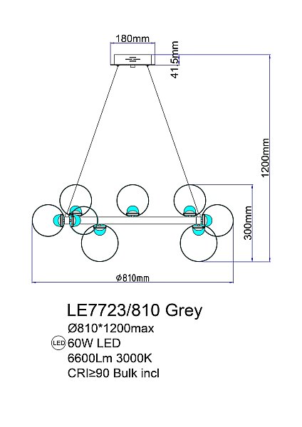 Подвесная люстра LEON Molecule LE7723/810 Chrome
