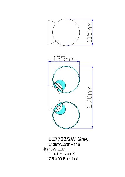 Настенное бра LEON Molecule LE7723/2W Chrome