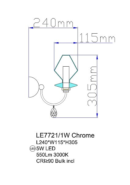 Настенное бра LEON Therese LE7721/1W Chrome