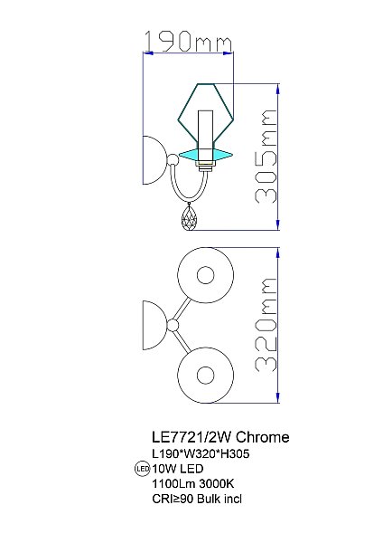 Настенное бра LEON Therese LE7721/2W Chrome