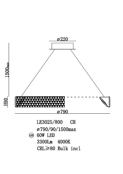 Подвесная люстра LEON Aveline LE3025/800 CH