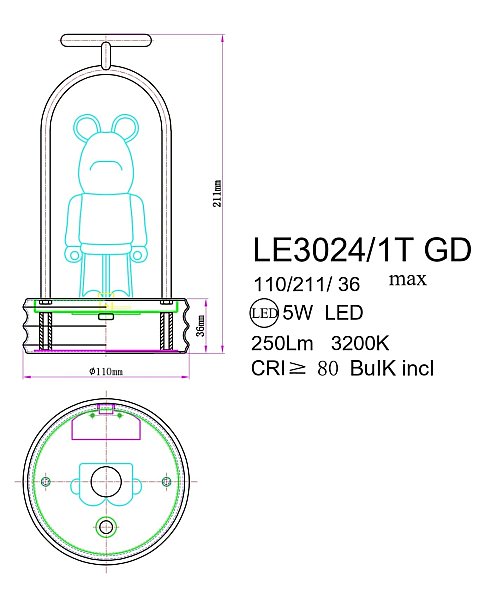 Настольная лампа LEON Joli LE3024/1T GD
