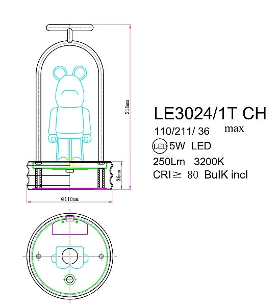 Настольная лампа LEON Joli LE3024/1T CH