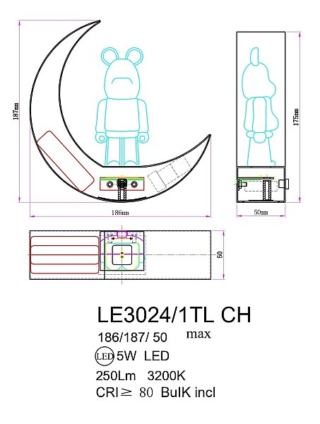 Настольная лампа LEON Joli LE3024/1TL CH