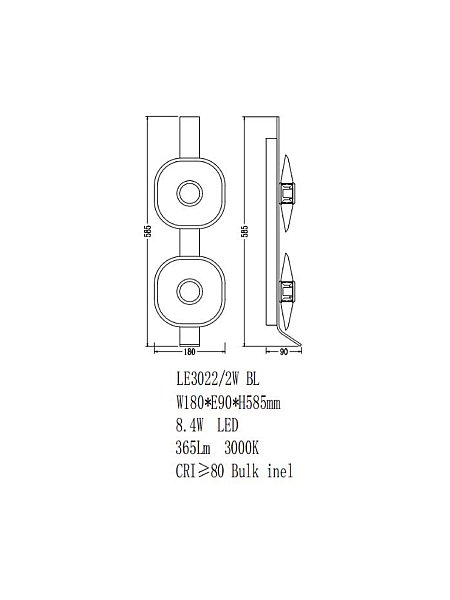 Настенный светильник LEON Illusion LE3022/2W BL