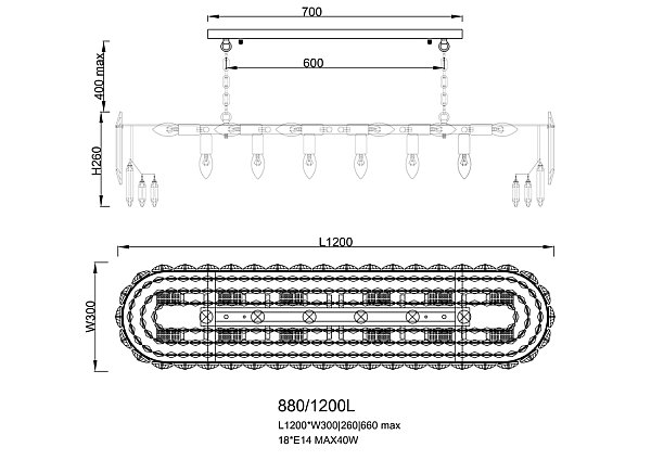 Подвесная люстра LEON Agnis LE0880/1200 GD