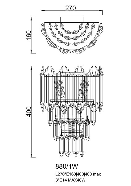 Настенное бра LEON Agnis LE0880/1 GD