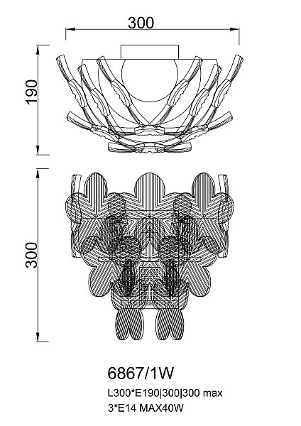 Настенное бра LEON Fleur LE6867/1 GD