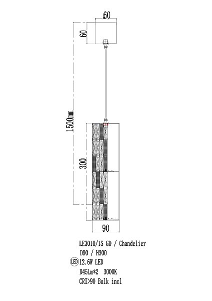Светильник подвесной LEON Celine LE3010/1S GD