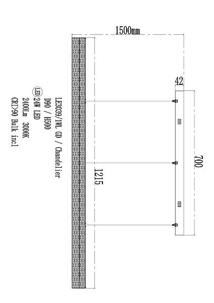 Светильник подвесной LEON Alice LE3039/1200L GD