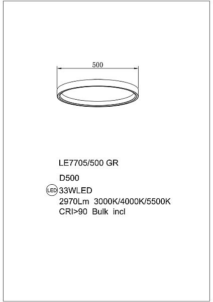 Светильник потолочный LEON Eclipse LE7705/500 Black Chrome